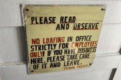 Sign outside Vernon's office