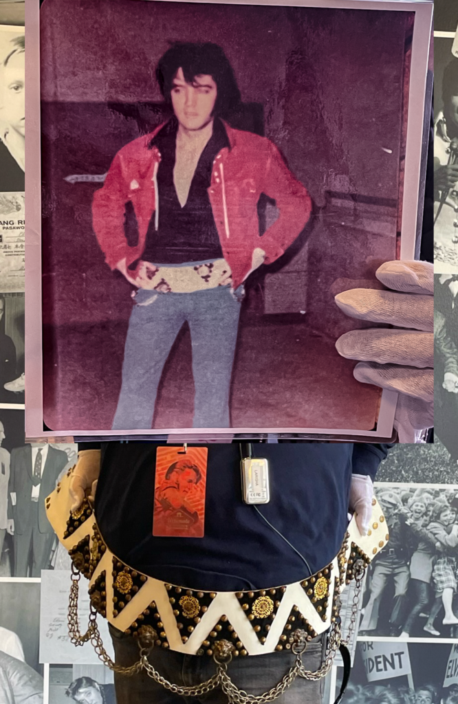 An Elvis artifact is shared.  Linen gloves required