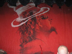 Banner of Sammy Hagar profile with Cat in the Hat type hat drawn on